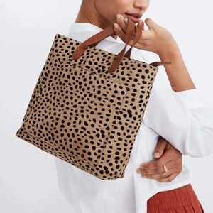 EUC Madewell Zip Top Small Spotted Calf Hair Transport Crossbody